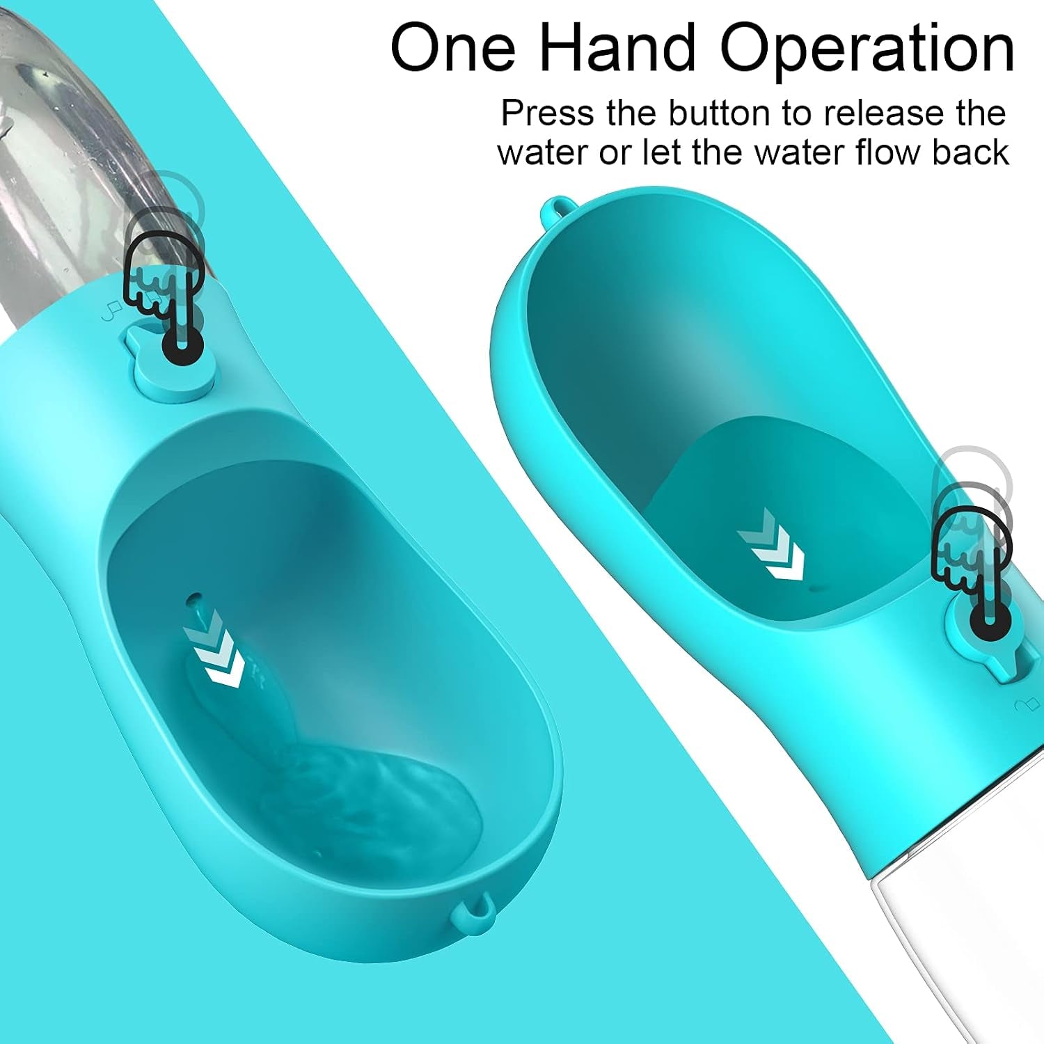 3 in 1 Portable Dog Water Bottle with Food Container and Waste Bag, Multifunctional Pet Travel Water Dispenser Water Bottle for outside Drinking and Eating, Suitable for Puppy and Cats