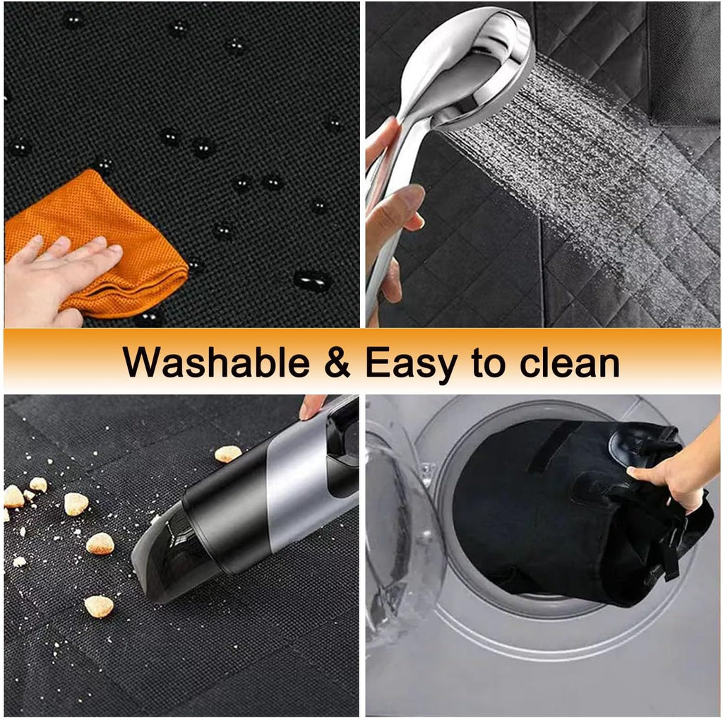 Petnice Pet Back Seat Covers, Dog Car Seat Cover Waterproof Liner Protector, Pet Hammock Scratch Proof Nonslip Protect Blanket, Easy to Clean Seat Pad for Cars Trucks Suv(Black)