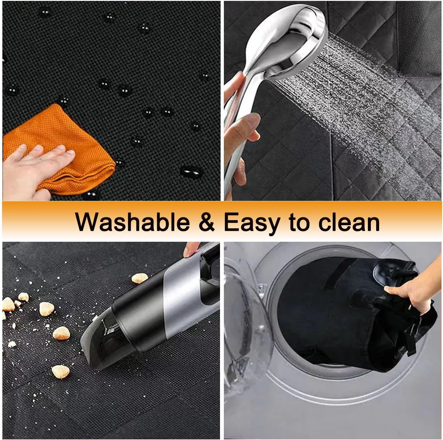 Petnice Pet Back Seat Covers, Dog Car Seat Cover Waterproof Liner Protector, Pet Hammock Scratch Proof Nonslip Protect Blanket, Easy to Clean Seat Pad for Cars Trucks Suv(Black)