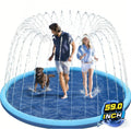Dog Paddling Pool Splash Pad for Kids,Foldable Dog Swimming Pool Sprinkler Mat for Summer Outdoor Garden Beach Backyard (150Cm/59Inch)