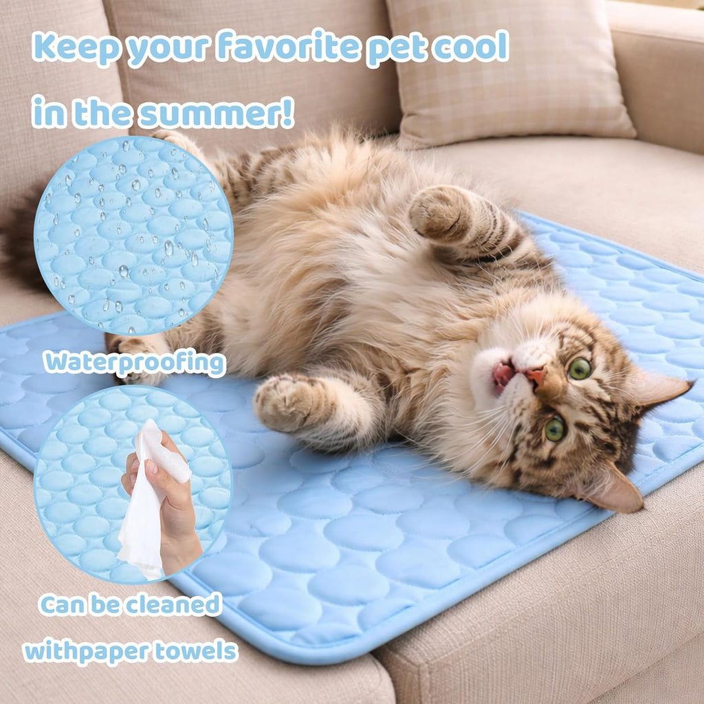 Dog Cooling Mat, Cooling Mat for Dogs, 70X55 Cm Cooling Pad, Large Pet Cooling Mat for Hot Weather, Portable Cool Mat for Home and Travel Use to Dogs and Cats