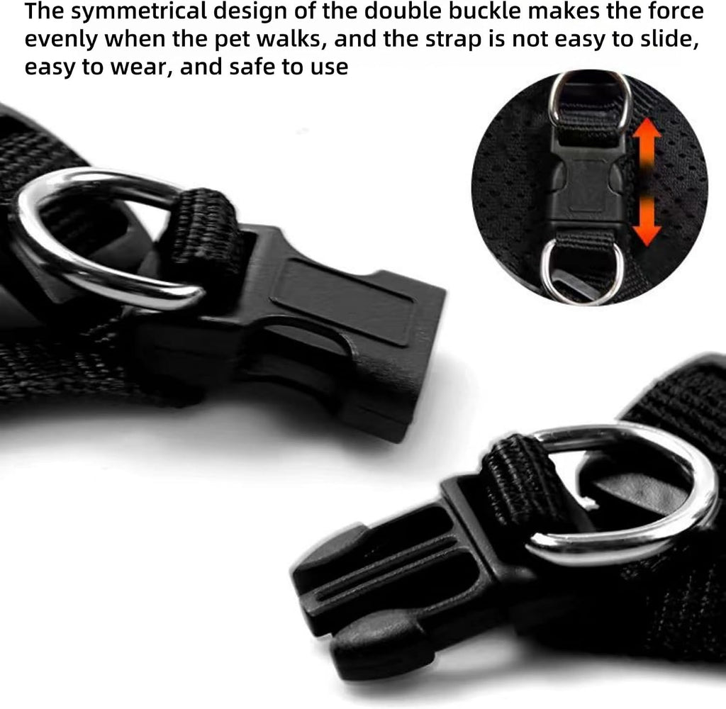 Small Cat Dog Harness, Escape Proof Reflective Step-In Vest Harness, Breathable Mesh Soft Vest Harnesses with Safety Buckle, Adjustable for Extra Small Dogs, Puppy, Kitten and Cats (Black, S)