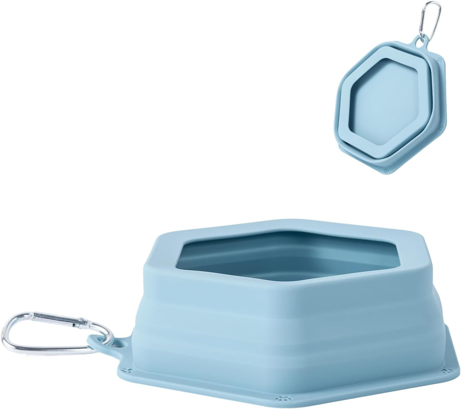 No Splash Collapsible Dog Travel Bowl, Collapsible Spill Proof Dog Water＆Food Bowls Integrated Molding Portable Pet Dish for Car,Camping, Long Road Trips (Blue)