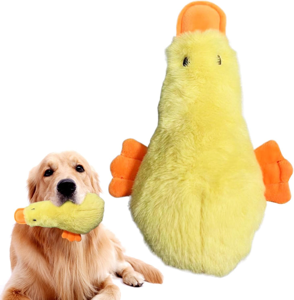 Dog Squeaky Duck - Small Pets Duck Plush Dog Chew Toys - Small Stuffed Puppy Chew Toys Wear Resistant Interactive for Friends, Families