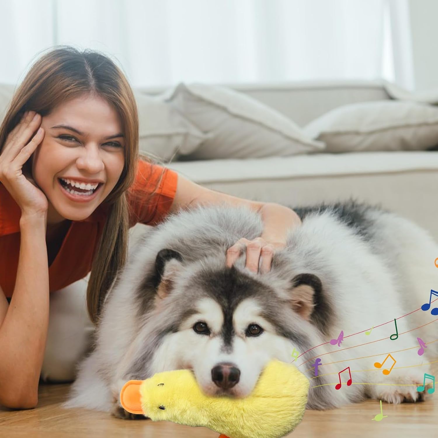 Dog Squeaky Duck - Small Pets Duck Plush Dog Chew Toys - Small Stuffed Puppy Chew Toys Wear Resistant Interactive for Friends, Families