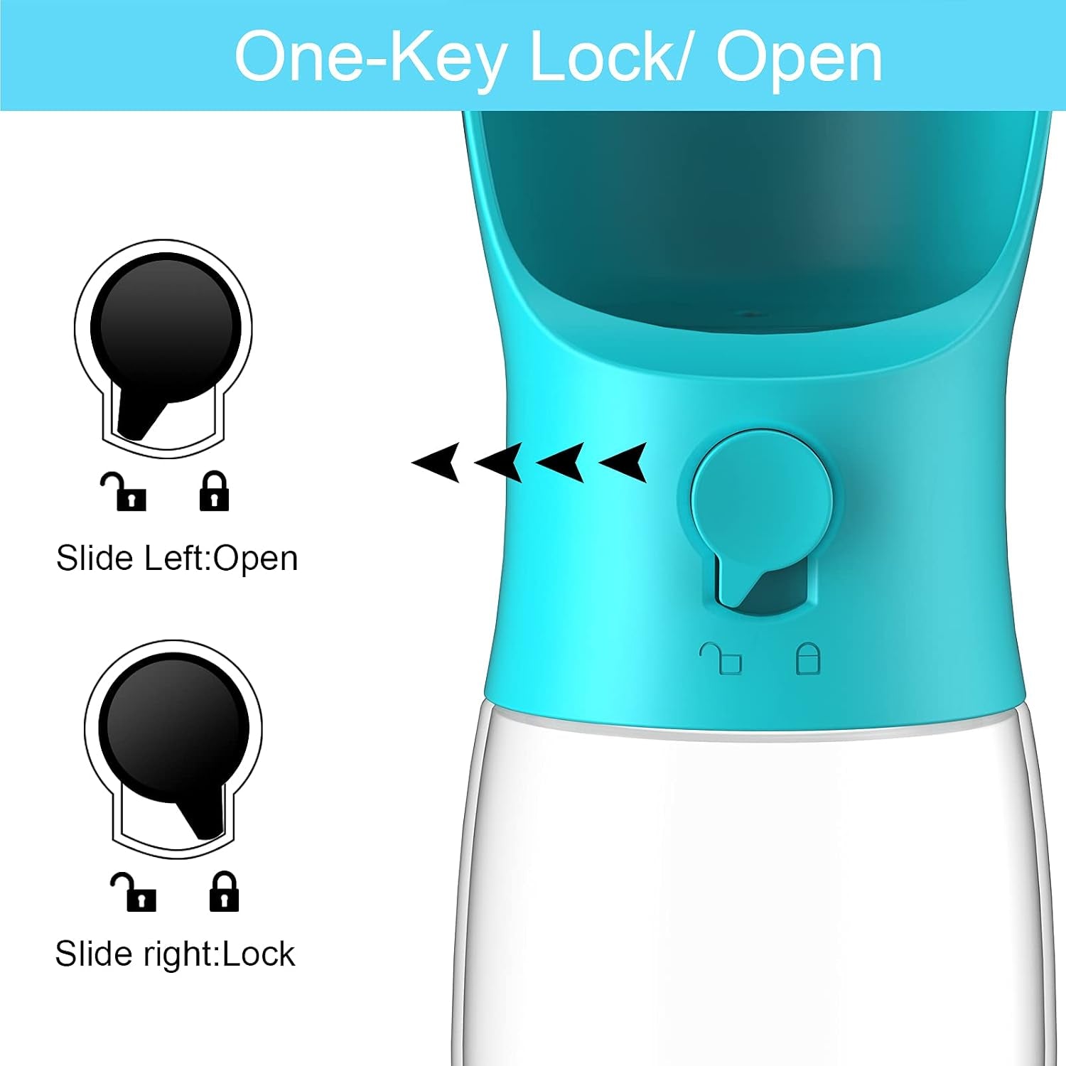 3 in 1 Portable Dog Water Bottle with Food Container and Waste Bag, Multifunctional Pet Travel Water Dispenser Water Bottle for outside Drinking and Eating, Suitable for Puppy and Cats