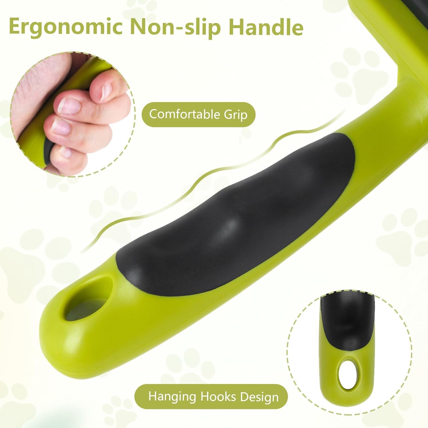 Dog Brush Cat Brush, Cat Grooming Comb Self Cleaning Pet Hair Comb with Button Dog Grooming Tool for Small, Medium & Large Pet Shedding Massage Clean (Green)